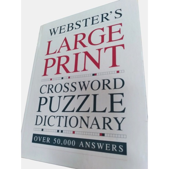 Webster's LARGE PRINT CROSSWORD PUZZLE DICTIONARY HB Book Over 50,000 Answers EC - Picture 1 of 14